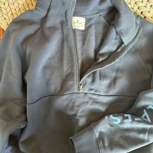 Navy Half-Zip Sweatshirt with Blue CP Lettering